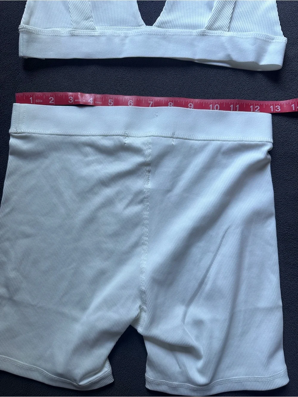 Rivir White Ribbed Lounge Set - Size M